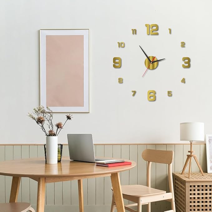 3D DIY Luminous Dial Acrylic Frameless Silent Wall Clock - Image 2