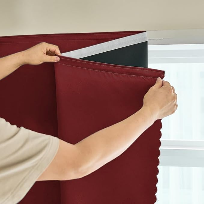 AJAZZ 100% Blackout Self Adhesive Curtains Small Window Short Temporary by AJAZZ