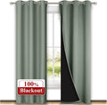 NICETOWN Greyish Green Blackout Curtains 80 inches Long, Full Light Blocking by NICETOWN