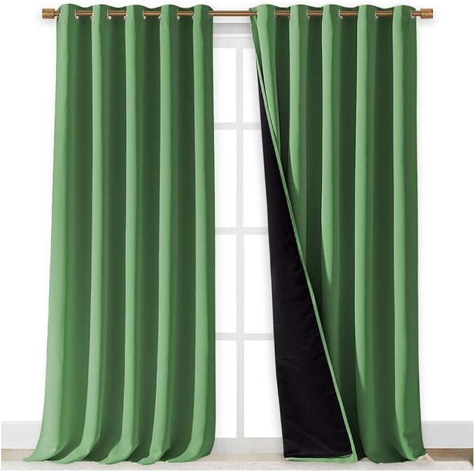 NICETOWN Full Shading Curtains for Windows, Forest Green, 70 inches W x 95 - Image 2
