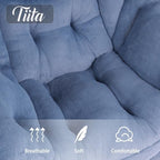 Tiita Lazy Chair with Ottoman, Comfy Reading Accent Chair, Plush Light Blue - Image 3