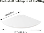 JJL Corner Shelf, 12-Inch Sector Wall Shelf - Image 3