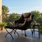 Tiita Lazy Chair with Ottoman, Comfy Reading Accent Chair, Black - Image 3
