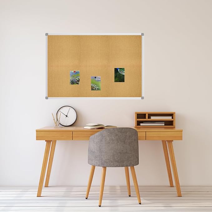 Lockways Cork Board Bulletin Board, Double Sided Corkboard 36" x 24", - Image 6
