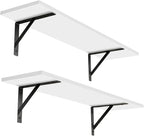 DINZI LVJ Long Wall Shelves, 24 Inch White Floating Shelves Set of 2, by DINZILVJ