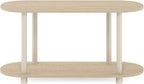 Furinno Turn-N-Tube No Tools Modern Oval Side Table, Bauhaus Oak/Beige - Image 7