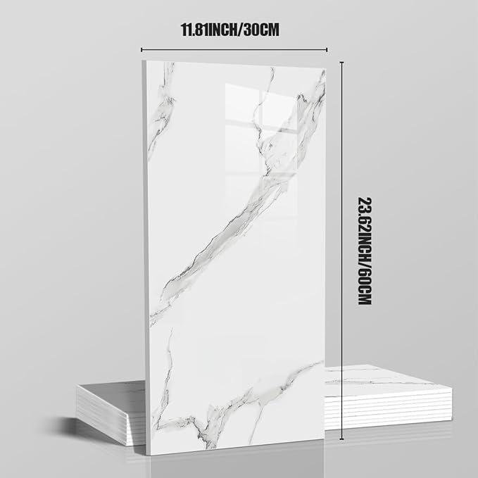 10pcs Thick Marble Peel and Stick Waterproof Wall Panels, Heat-Resistant - Image 4
