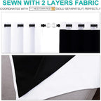 NICETOWN White 100% Blackout Curtains 45 inches Long, 2 Thick Layers Completely - Image 5