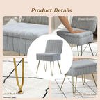 Vanity Chair with Storage | Comfy Ottoman with Folding Back - Image 6