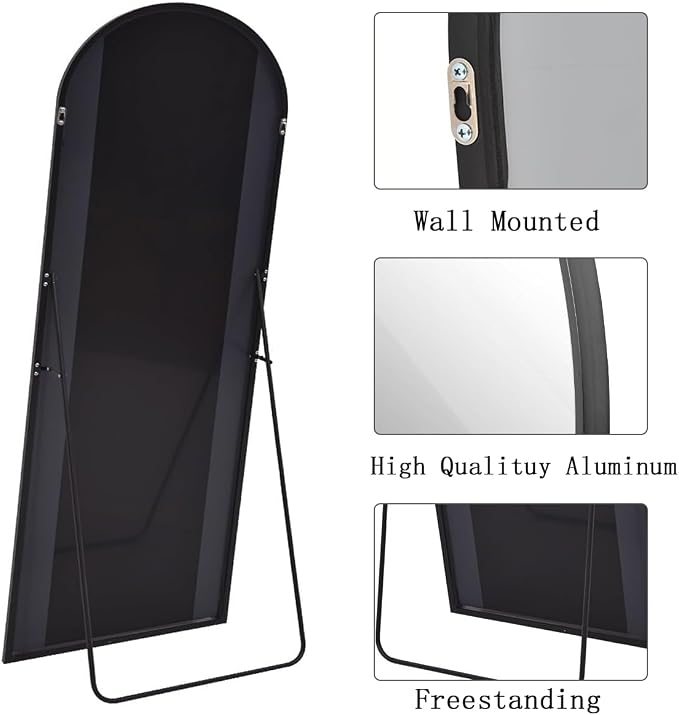 Floor Length Mirror, Wall Mounted Mirrors, Arched-Top Body Mirror - Image 6