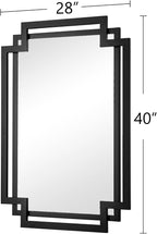28" x 40" Black Wall Mirror for Decor, Large Bathroom Mirror - Image 9
