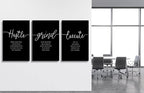 Hustle Quotes Execute Prints, Framed Canvas Wall Art Success Quote, Office Wall - Image 4