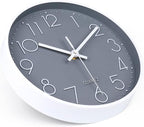 jomparis 10 Inch Gray Wall Clock Battery Operated Silent & Non-Ticking Wall - Image 7