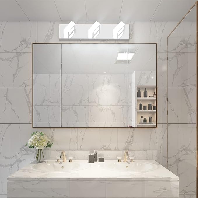 Ralbay Modern LED Bathroom Vanity Lights Chrome Stainless Steel Acrylic - Image 4