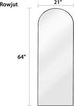 Rowjut 64"x21"Floor Mirror Arched Full Length Mirros, Mirror Floor Length - Image 3