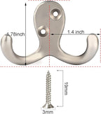 IBosins 16 Pack Heavy Duty Double Prong Coat Hooks Wall Mounted - Image 2