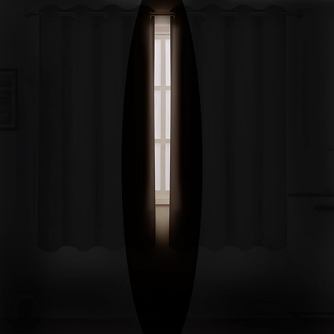 LEMOMO Chocolate Brown Thermal Blackout Curtains/52 x 72 Inch/Set of 2 Panels - Image 3