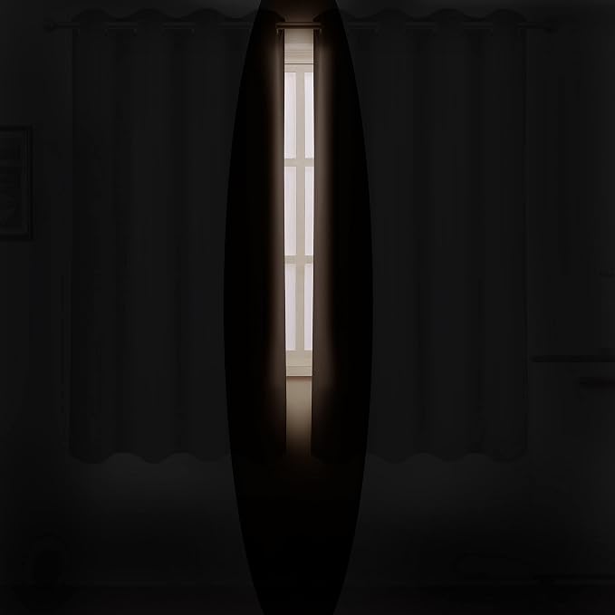 LEMOMO Chocolate Brown Blackout Curtains 52 x 63 Inch Length/Set of 2 Curtain - Image 3