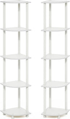 Furinno Turn-N-Tube Corner Shelf Set of 2, 5-Tier Corner Bookshelf, Open - Image 5