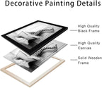 Black and White Bathroom Wall Art Funny Giraffe in Bathtub Wall Decor Framed - Image 3