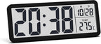 JoFomp LCD Digital Wall Clocks Battery Operated, 8.5" Modern Wall Clocks by JoFomp