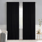 MIULEE Black Back Tab Blackout Curtains 84 Inch Length 2 Panels Set by MIULEE