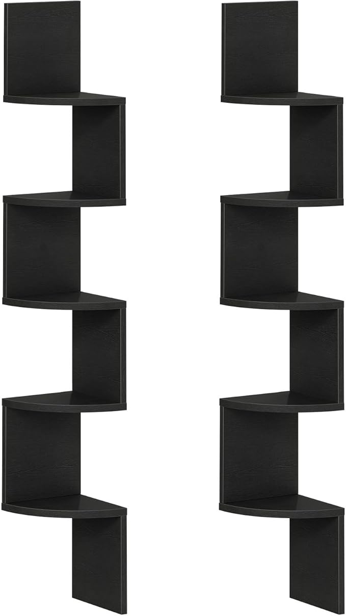 HOOBRO Corner Shelf Wall-Mounted, 5-Tier Corner Bookshelves by HOOBRO