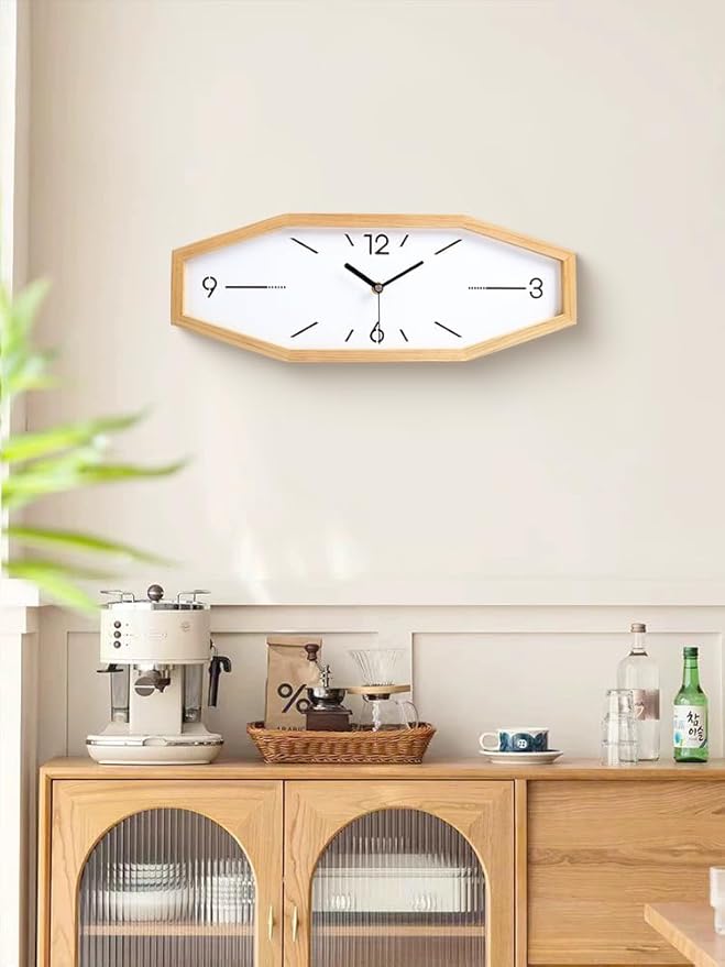 DaguyS Wooden Retro Wall Clocks, 18 Inches Square Clocks Rectangular Wall Clock - Image 5