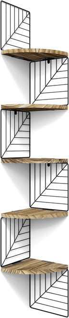 Love-KANKEI Corner Shelf Wall Mount of 5 Tier Rustic Wood Floating Shelves Wall by Love-KANKEI