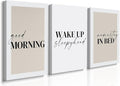 GUBIYU Bedroom & Morning Wall Art Prints Set of 3, Above Bed Decor, Good by GUBIYU