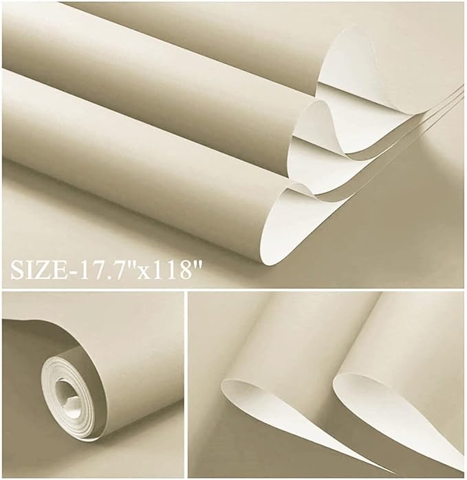 Dimoon 236''x17.7'' White Peel and Stick Wallpaper Contact Paper Modern Self - Image 2