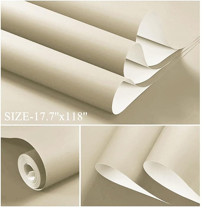 Dimoon 118''x17.7'' White Peel and Stick Wallpaper Contact Paper Modern Self - Image 2