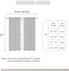 LEMOMO Light Grey Blackout Curtains 38 x 63 Inch Length/Set of 2 Curtain - Image 3