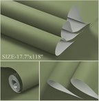 Dimoon 110''x17.7'' Green Peel and Stick Wallpaper Contact Paper Modern Self - Image 2