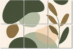 6 Pack Art Acoustic Panels Sound Absorbing Boho Botanical Leaf Orange Green by Unknown