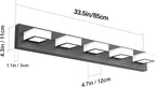 Ralbay LED Modern Black Vanity Lights 5 Lights Acrylic Matte Black Bathroom - Image 6