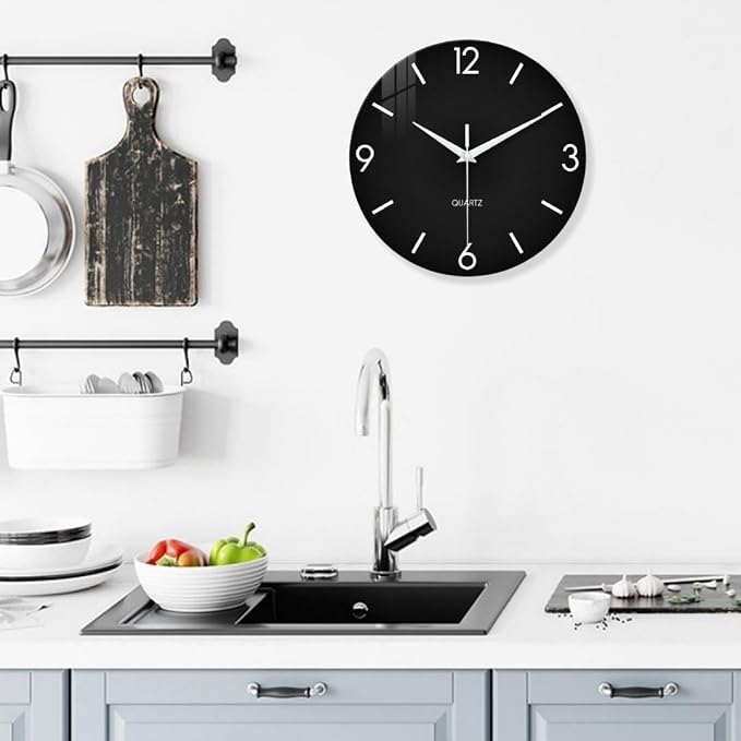 XFM Minimalist Wall Clocks Battery Operated 20 Inch Large Black Wall Clock - Image 5
