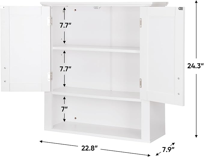 SUPER DEAL Bathroom Wall Cabinet Over The Toilet, Wall Mount Storage Medicine - Image 2