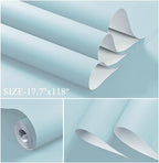 Dimoon 118''x17.7'' Blue Peel and Stick Wallpaper Contact Paper Modern Self - Image 2