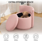 WUTUTUEE Large Velvet Vanity Chair with Storage, 360° Swivel Makeup Chair with Wave Back, No Assembly Small Accent Stool for Bedroom, Dressing, Living Room, Pink - Image 5