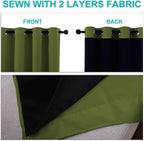 NICETOWN Total Shade Curtains and Draperies, Olive Green, Package of 2 - Image 5