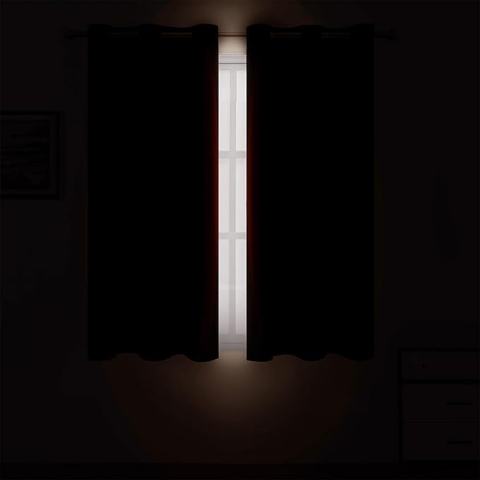 LEMOMO Chocolate Brown Blackout Curtains 42 x 54 Inch Length Set of 2 Panels - Image 3