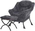Tiita Lazy Chair with Ottoman, Comfy Reading Accent Chair, Plush Navy by TiitaHome
