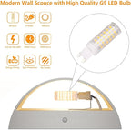 Aipsun Nickel Modern LED Wall Sconce Hardwired Indoor Wall Lights Set of 2 Up - Image 7
