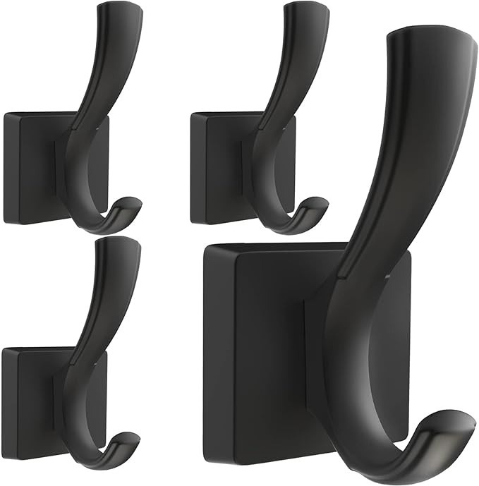 TOFIIGREM Black Hooks for Wall Towel Hooks, Heavy Duty Thick Aluminum Alloy by TOFIIGREM