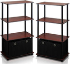 Furinno GO GREEN Storage Shelf Set of 2, 4-Tier Storage Rack by Furinno-FitsYourSpaceFitsYourBudget