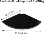 JJL Corner Shelf Wall Mounted, 12-Inch Sector Wood Floating Corner Shelves - Image 3