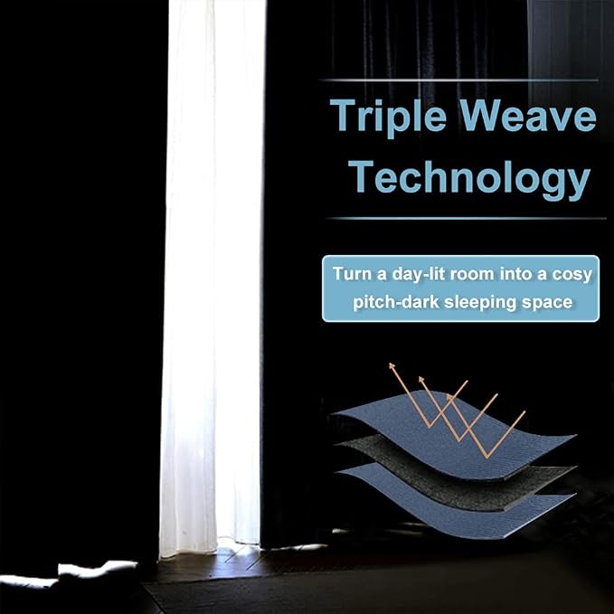 RYB Home Blackout Curtains for Bedroom, Thermal Insulated Energy Efficient - Image 5