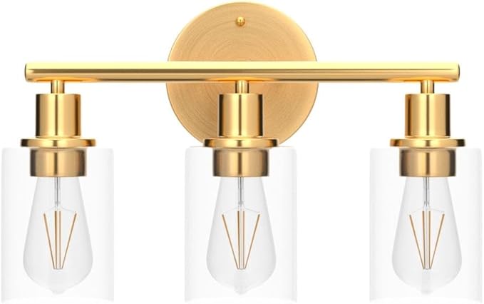 3-Light Gold Bathroom Light Fixtures, Modern Bathroom Vanity Light - Image 4