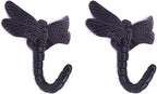 2pcs Dragonfly Coat Hooks Decorative Creativity Wall Mounted Hanger Hook by Geenite